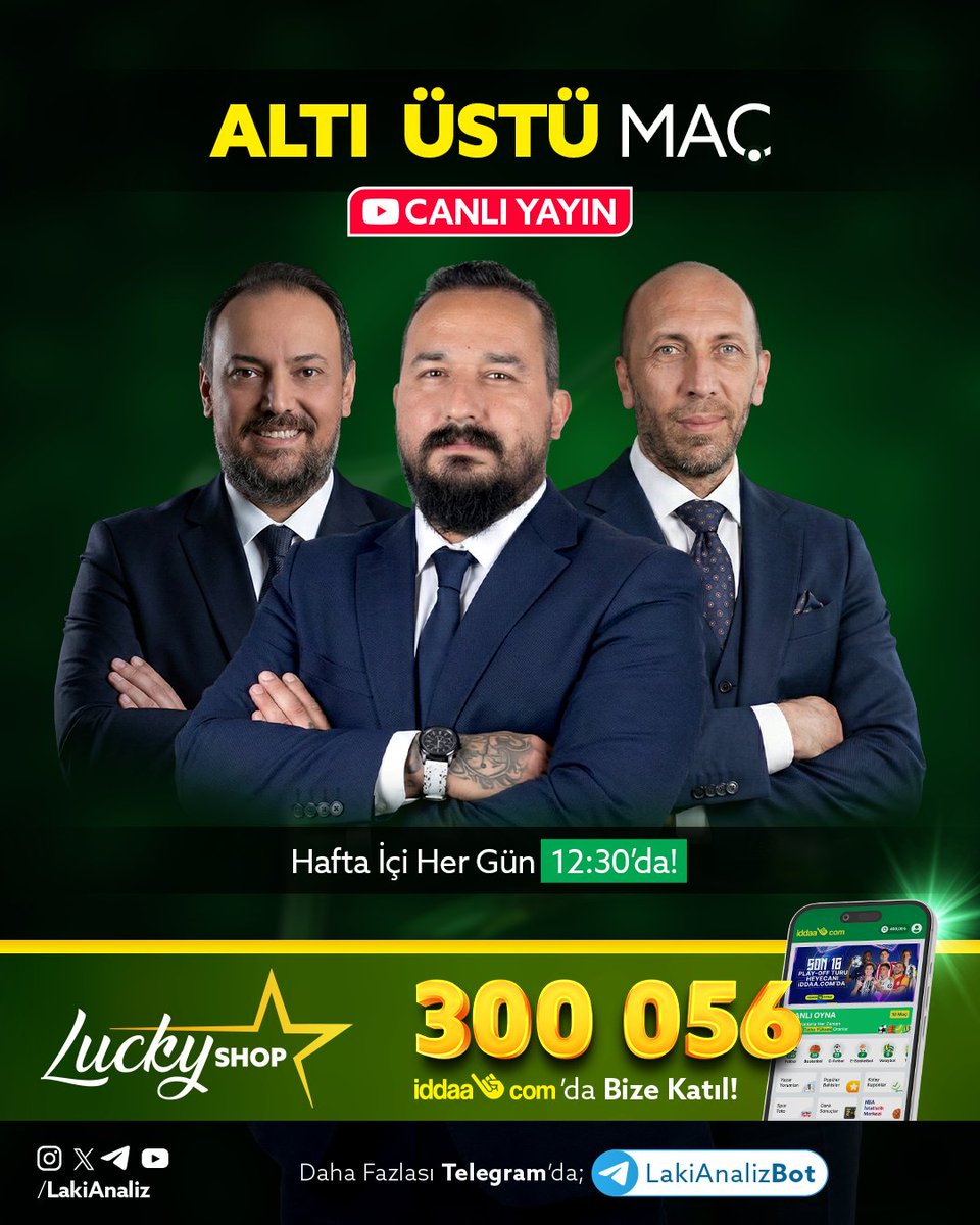 LakiAnaliz's tweet photo. Altı Üstü Maç | Canlı Yayın

Laki Analiz YouTube kanalında saat 12:30’da canlı yayındayız!

Günün maçları, oranlar ve kritik detaylar masada olacak!

Mbappe, Messi, Haaland gollere devam ediyor. Sahne bugün Ronaldo'nun olacak mı?

https://t.co/MKdQWKTLIk https://t.co/6ydwL1mi3b