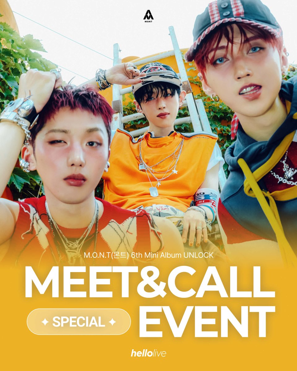 hellolivetv's tweet photo. #hellolive_NEW
[SPECIAL EVENT] M.O.N.T(몬트) 6th Mini Album UNLOCK EVENT
[MEET&CALL] M.O.N.T(몬트) 6th Mini Album UNLOCK EVENT

M.O.N.T(몬트) 6th Mini Album UNLOCK 발매 기념 이벤트!
카드 케이스 꾸미기, 티셔츠 기명 사인 이벤트부터 비디오콜까지🩵

다양한 이벤트를 헬로라이브에서 만나요✨

💝SPECIAL EVENT
🌐https://t.co/ZyywwC90fl 

💝MEET&CALL
🌐https://t.co/OtD2WX9ary

[🎫 TICKET OPEN]

💝SPECIAL EVENT
-2026. 06. 24 (수) 20:00 KST
💝MEET&CALL
-2026. 06. 25 (목) 20:00 KST

#몬트 #MONT #나라찬 #NARACHAN
#빛새온 #BITSAEON #로다 #RODA
#UNLOCK #RUN