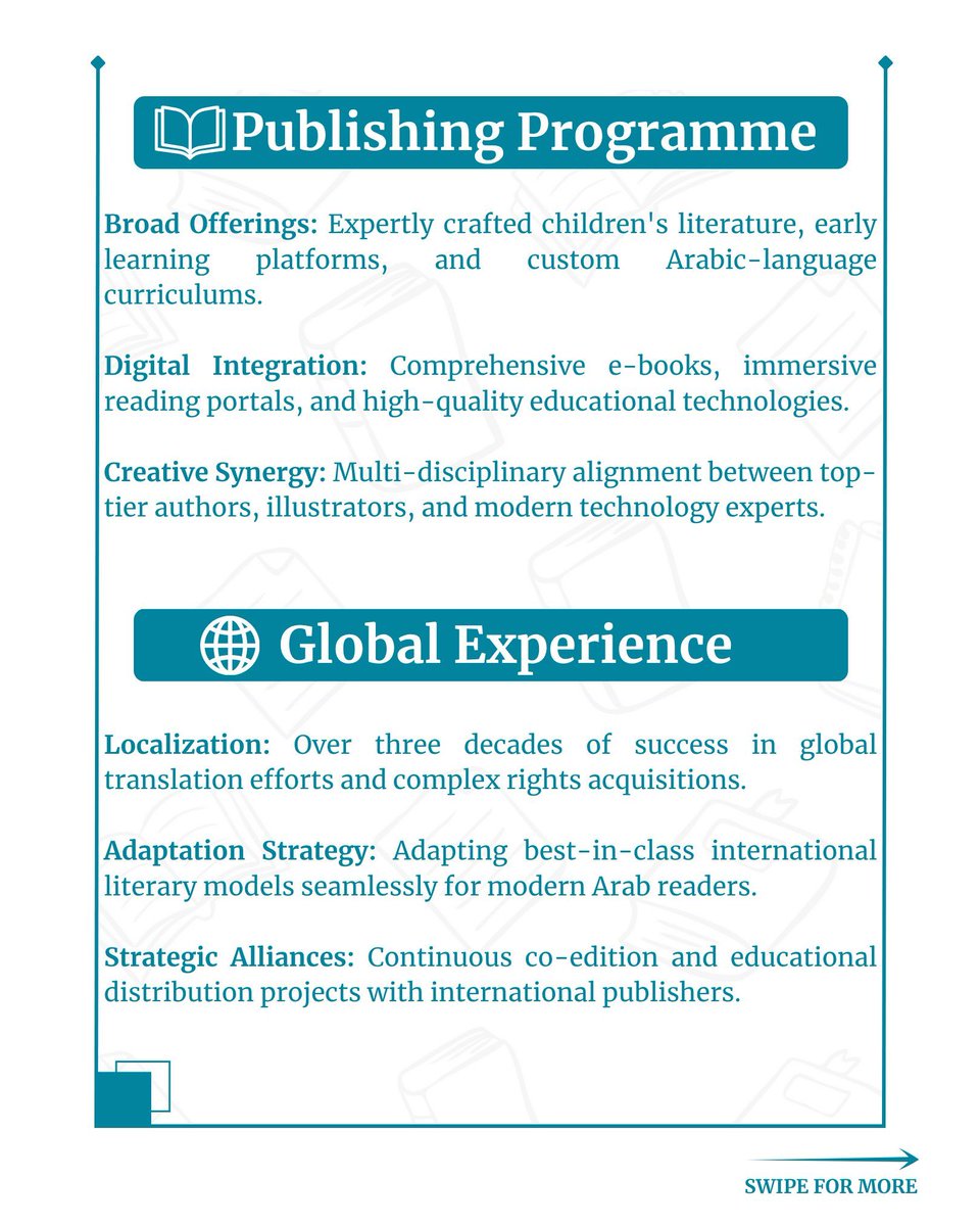 iuibpublishers's tweet photo. Meet Our Members: Dar Al Manhal Publishers (Jordan)

We are pleased to introduce a prominent member of our network: Dar Al Manhal Publishers, a leading Arab publishing house specializing in children’s literature, educational publishing, and innovative digital learning content.

Dar Al Manhal at a Glance:
- Established: 1990 in Amman, Jordan
- Portfolio: 1,500+ published titles, hundreds of e-books, interactive stories, and audio publications
- Languages: Arabic and English bilingual resources
- Market Presence: Reaching readers and educational institutions in more than 20 countries

Opportunities for International Cooperation:
Dar Al Manhal welcomes cross-border collaboration with global publishers, literary agents, and distributors in translation and publishing rights, co-editions, Arabic content licensing, international distribution, and digital initiatives.

Leadership Spotlight:
Co-founder and Chairman Mr. Khaled Al-Bilbeisi has dedicated more than three decades to driving modern publishing standards and fostering educational innovation in the Arab world. Mr. Al-Bilbeisi is also a founding member of the IUIBP, actively championing our Union’s core mission to bridge cultures and foster global publishing collaboration.

Website: https://t.co/ShGPknPny8
Contact: info@manhal.com

#IUIBP #InternationalUnionOfIslamicBookPublishers #DarAlManhal #MeetOurMembers #BookPublishing #EducationalPublishing #GlobalCooperation