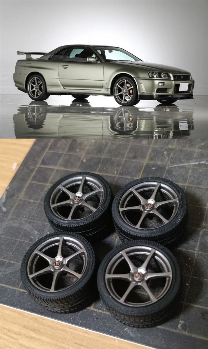 itsasony4's tweet photo. タミヤ R34 ニュル製作

フィニッシャーズのライトガンメタにガンメタを足して調色
こんなもんかな🐢 https://t.co/IndrqWIx8i