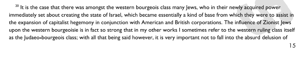 venya818's tweet photo. @shevereshtus @themastermoish Did you? (No.) This single, fairly tame footnote is all he had to say about Jews vs 37 pages of incel communism. https://t.co/b9EOOcwhMM