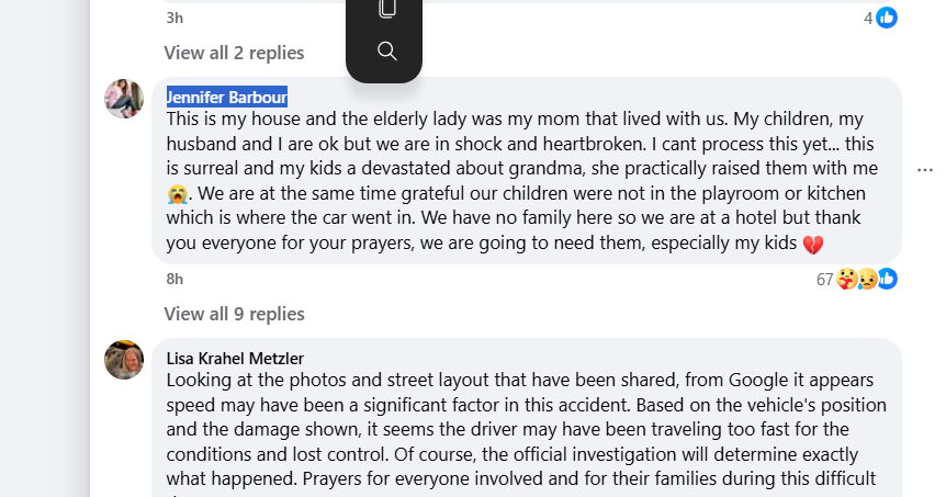 CanonCooks's tweet photo. A Tesla killed a 76-year-old woman because the Autopilot was active

her name was "Martha"

the Tesla crashed into her family's Texas home at high speed, killing her inside the house. Using https://t.co/fPxJ5jrdUQ to send fees directly to her family's GoFundMe

Name (more on her

https://t.co/CTRXCIRhl1