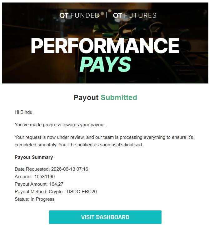 BinduKumary1p0's tweet photo. Is @QtFunded  facing a liquidity crisis? You missed your own June 22 payout deadline! My Acc #10531160 is 100% clean, yet my $164.27 request from June 13 is still "In Progress". Traders need transparency, not false promises. Approve it today! @AlexQuantTekel https://t.co/1s7z0A6BRl