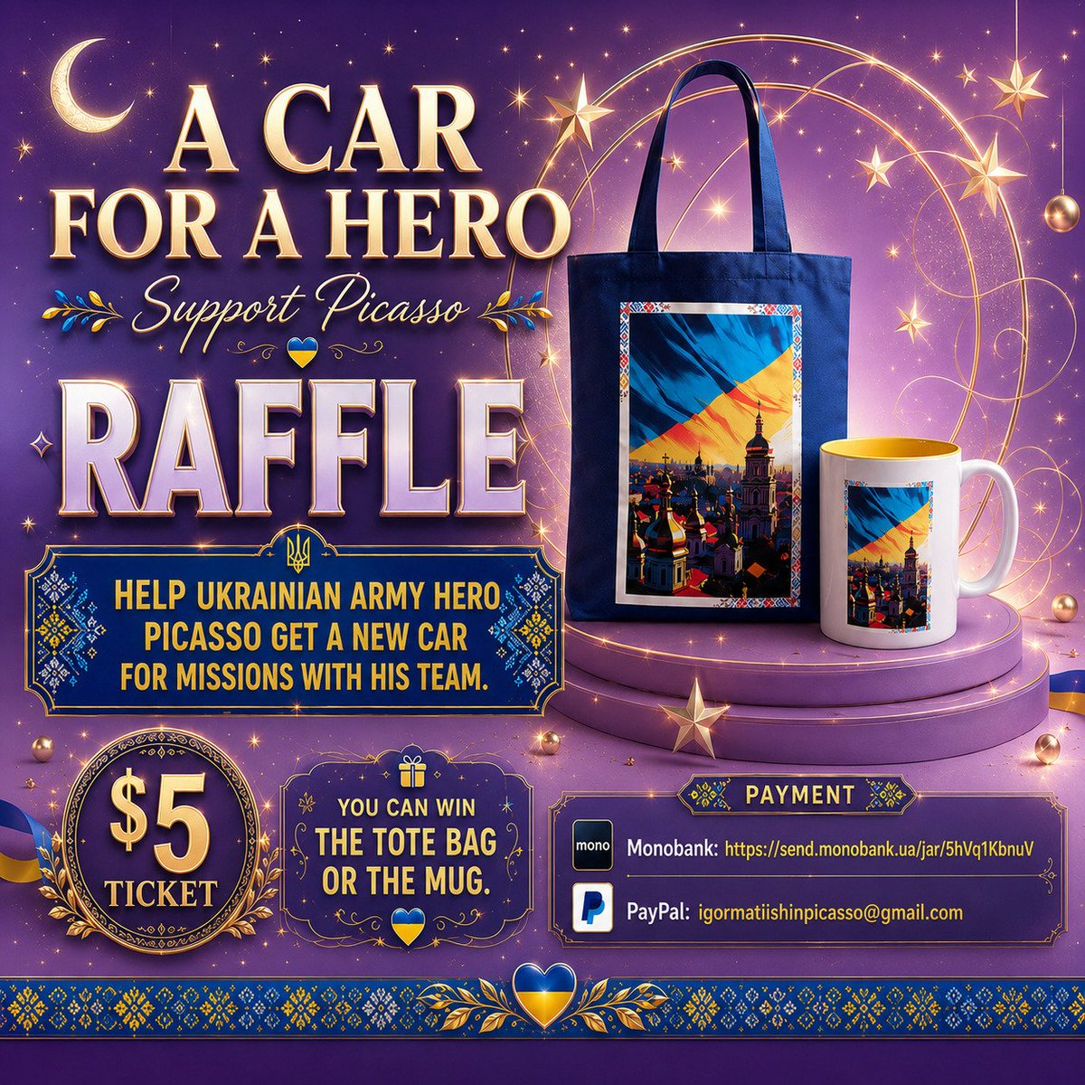 CattoDog95's tweet photo. 🥹 Big relief today.

Thanks to a generous donation, Picasso’s fundraiser is now just 1000$ away from completion.

🚙 The Toyota is finally within reach.

🎟️ 5$ raffle tickets still available.

💙💛 Thank you everyone helping make this happen.

https://t.co/Cqtj5J7EUW https://t.co/WpCx9EZkZ7
