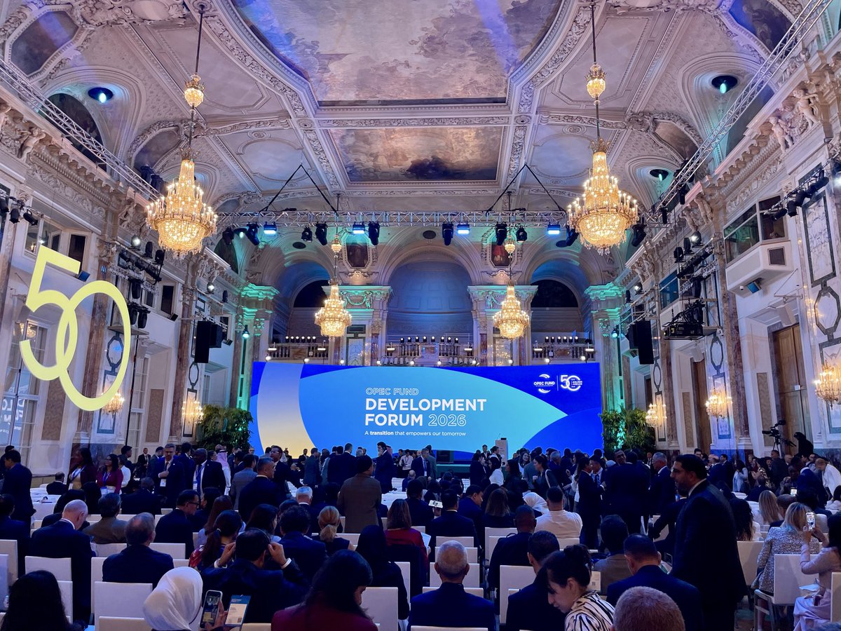 TheOPECFund's tweet photo. We are moments away from the start of the OPEC Fund Development Forum. 

Follow the discussions live as global leaders and development partners come together under the theme: 
A Transition that Empowers Our Tomorrow. 

Watch here: https://t.co/w3TYiYZZf9 https://t.co/0vpaKYWuaU