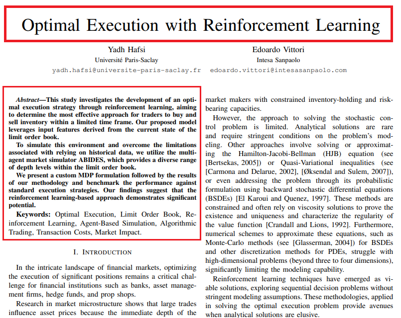 RitOnchain's tweet photo. A 10bps alpha signal is worthless if execution costs 12bps.

This paper uses reinforcement learning to optimize execution directly from order book dynamics.

The edge isn't finding alpha. It's keeping it.

Bookmark and Read the article about DQN Quant Framework. https://t.co/jn5TmHH9mM