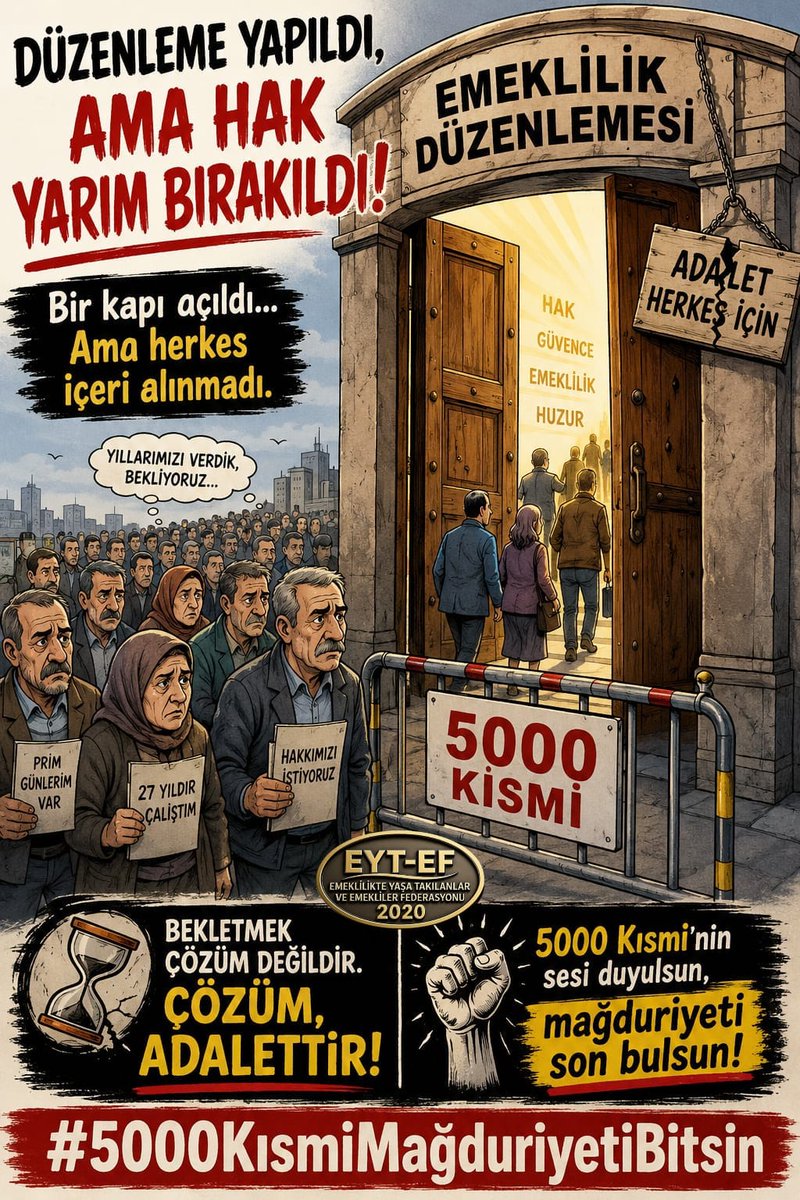 galacticos0258's tweet photo. -----⫸          A̲D̲A̲L̲E̲T̲      ⫷-------
------⫸       5000 Prim      ⫷------- 
------⫸  KISMİ  EMEKLİLİK ⫷-------
@RTErdogan @dbdevletbahceli
@avabdullahguler @_cevdetyilmaz
@isikhanvedat @memetsimsek
#TümEmeklilereSeyyanen50Bin
#5000KısmiMağduriyetiBitsin https://t.co/iQn2pMNar6