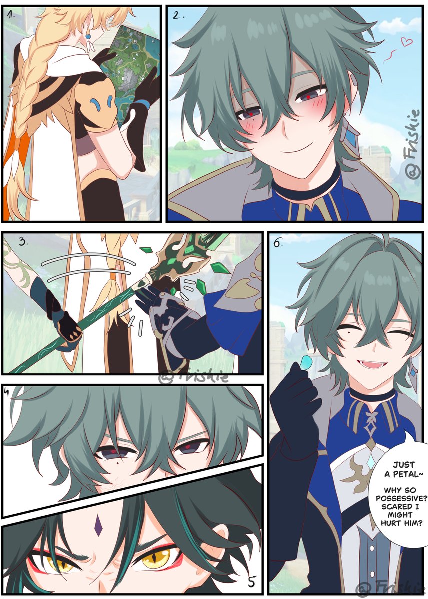 friskie_art's tweet photo. Aether has no idea what's happening behind his back 🫣✨Lohen definitely down for a challenge 💪
#Lohenther #Lohether #Aether #Lohen  #GenshinImpact #xiaother #xiaoae #scarather #スカ空 https://t.co/yd50XmIW0P