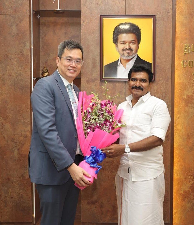 CTR_Nirmalkumar's tweet photo. It was a pleasure to meet Dr. Francis Chong Fu Shin, Senior Director, Ministry of Trade and Industry, Singapore (South Aisa, Middile East & Africa) during his courtesy visit to Chennai.

We had a meaningful discussion on strengthening the ties between Tamil Nadu and Singapore, particularly in the fields of energy, industry, investment, and sustainable development.

Tamil Nadu continues to welcome global collaborations that contribute to the State’s growth, innovation, and economic progress.