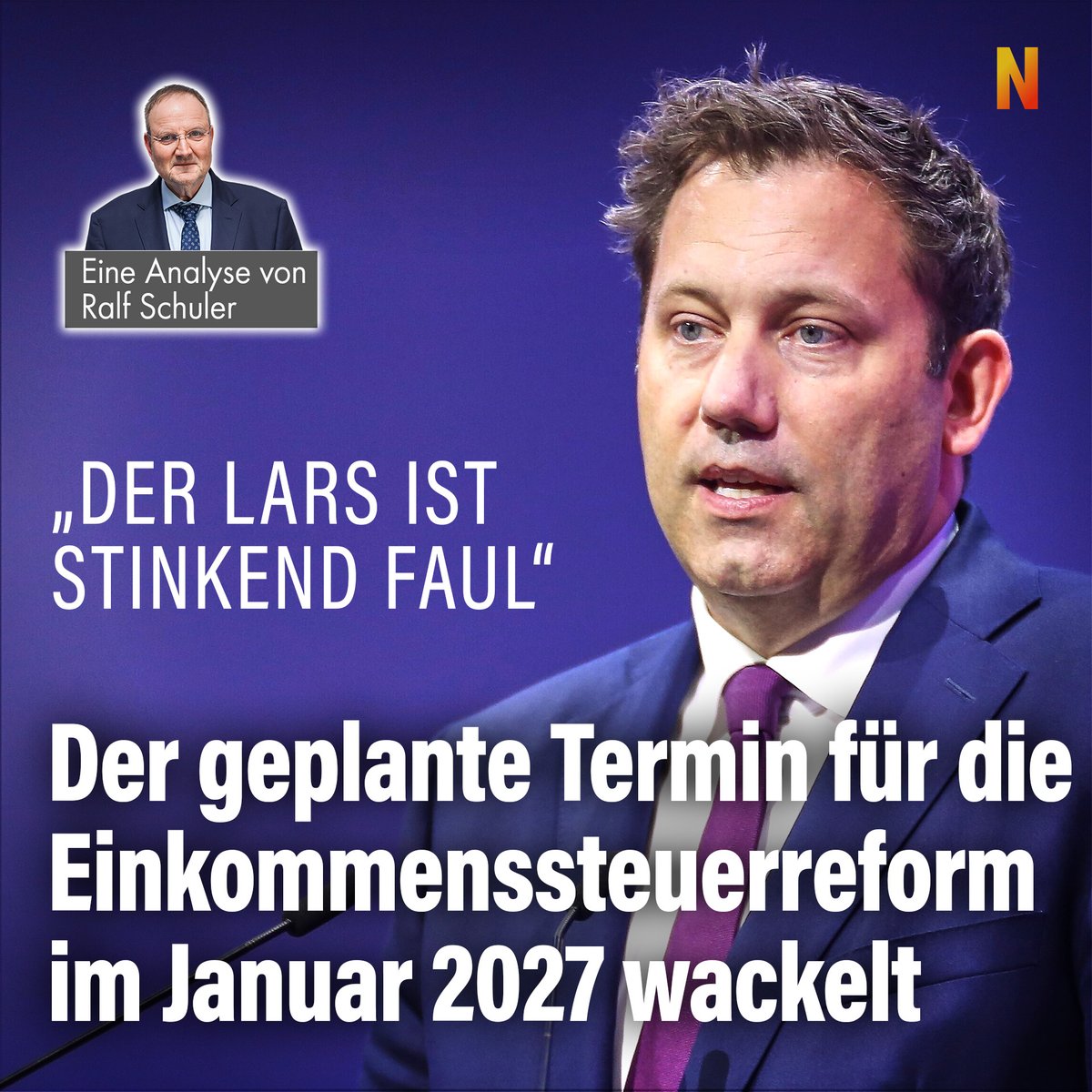 niusde_'s tweet photo. Während sich Union und SPD bei der Rente in vielen Punkten einig sind, droht die geplante Reform der Einkommenssteuer aus dem Zeitplan zu laufen. Massive Kritik richtet sich auf Bundesfinanzminister Lars Klingbeil (SPD). https://t.co/y4o72uJ0uC https://t.co/ZMMasxYqx7