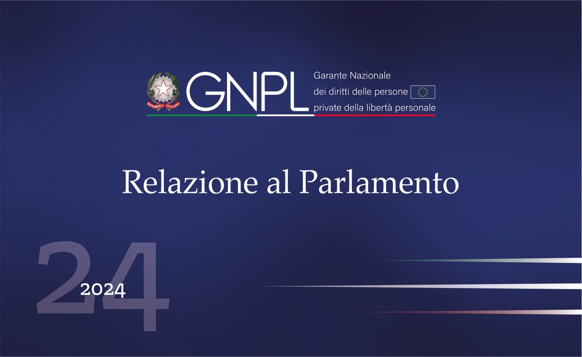 GaranteLiberta's tweet photo. Il @GaranteLiberta (GNPL), in ottemperanza alle previsioni della legge istitutiva, ha inviato ai Presidenti delle Camere e ai Ministri dell’interno e della giustizia la Relazione annuale 2024 sul lavoro svolto e sulle prospettive future: https://t.co/urBv5LE8gC https://t.co/wXpWfTQWDS