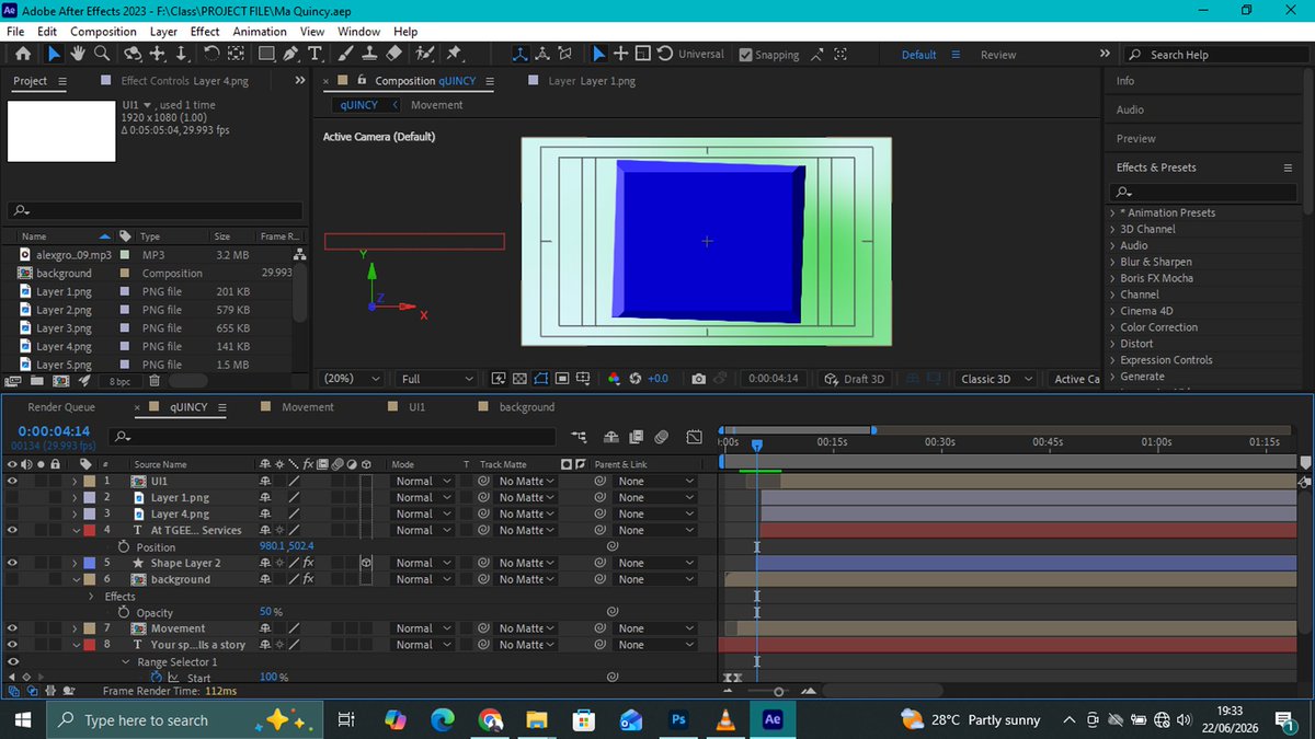 petersgodgift's tweet photo. Every frame tells a story.
Deep in the trenches of Adobe After Effects, building motion graphics from scratch  layers, keyframes, and all. The learning curve is real, but so is the progress. Growth doesn't happen in the comfort zone.
#MotionGraphics #AfterEffects #CreativeGrowth https://t.co/hKLlAM3zTS