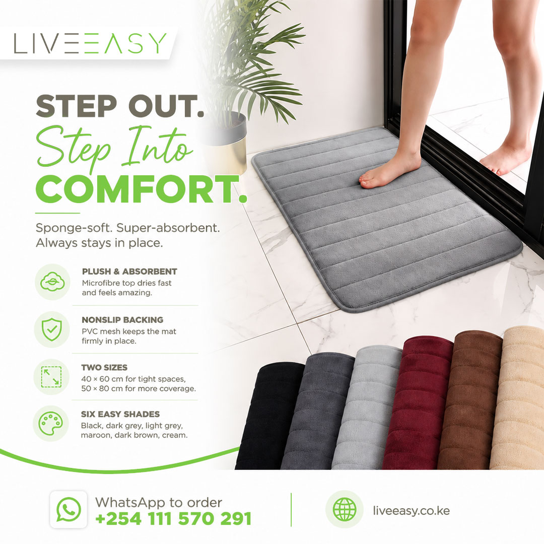 LiveEasyKe's tweet photo. Treat your feet to a welcoming, sponge-soft landing every time you step out of the shower. The velvety microfibre surface paired with springy foam soaks up splashes fast, while the PVC mesh backing keeps the mat from skidding across shiny tiles. https://t.co/s1nIfr1scG