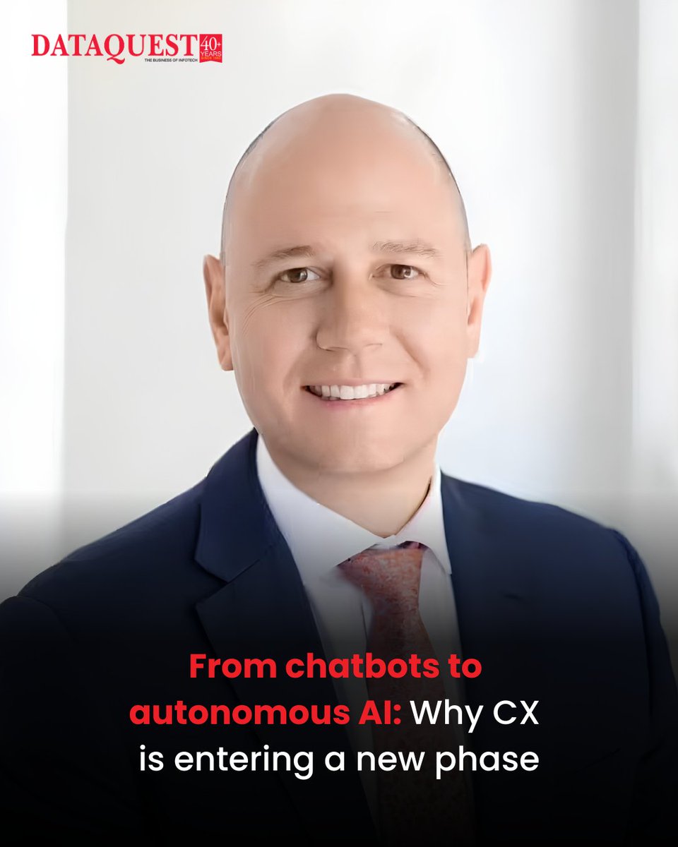 dataquestindia's tweet photo. From Chatbots to Agentic AI

In this interview, Albert Nel, SVP APAC &amp; Japan at Genesys, explains why customer experience is moving beyond chatbots toward agentic AI and how enterprises are balancing automation 

Read More: https://t.co/fLHn47RU2B

#Dataquest #Genesys

@Genesys https://t.co/qpFB8LCu4g