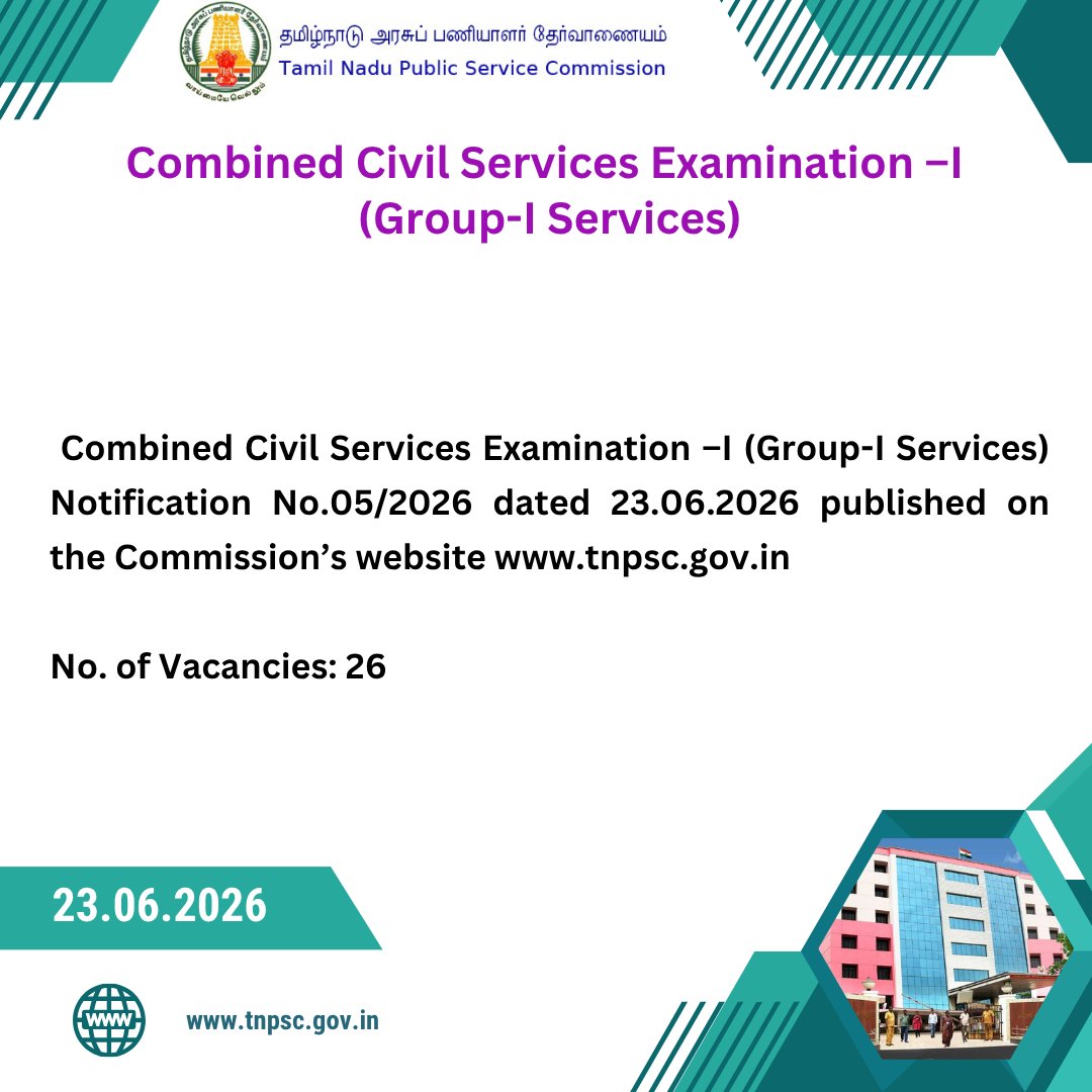 TNPSC_Office's tweet photo. Link:https://t.co/1rTbk4EinO https://t.co/R6qtEJyZnM