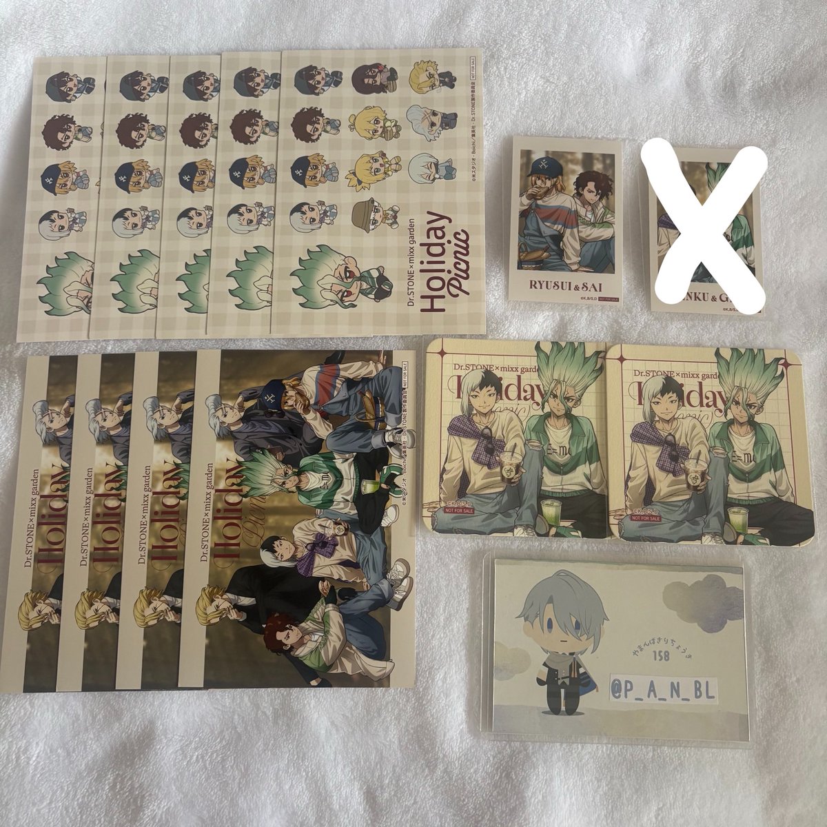 P_A_N_BL's tweet photo. ミックスガーデン ミクガ ドクスト ドクターストーン Dr.STONE 後半特典 譲渡 交換

譲▶️龍水＆SAI、ゲン＆千空、千空、イラストカード

求▶️コースター750円、ミニブロマイド800円、ポスカ100円+送料

ゼノスタンリーとの異種交換検討します。 https://t.co/K5IKItyFdf