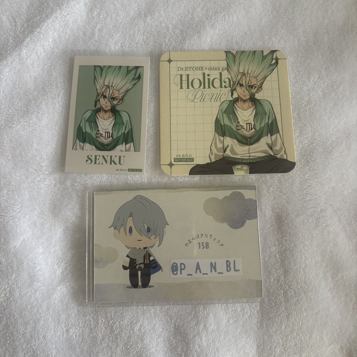 P_A_N_BL's tweet photo. ミックスガーデン ミクガ ドクスト ドクターストーン Dr.STONE 後半特典 譲渡 交換

譲▶️龍水＆SAI、ゲン＆千空、千空、イラストカード

求▶️コースター750円、ミニブロマイド800円、ポスカ100円+送料

ゼノスタンリーとの異種交換検討します。 https://t.co/K5IKItyFdf