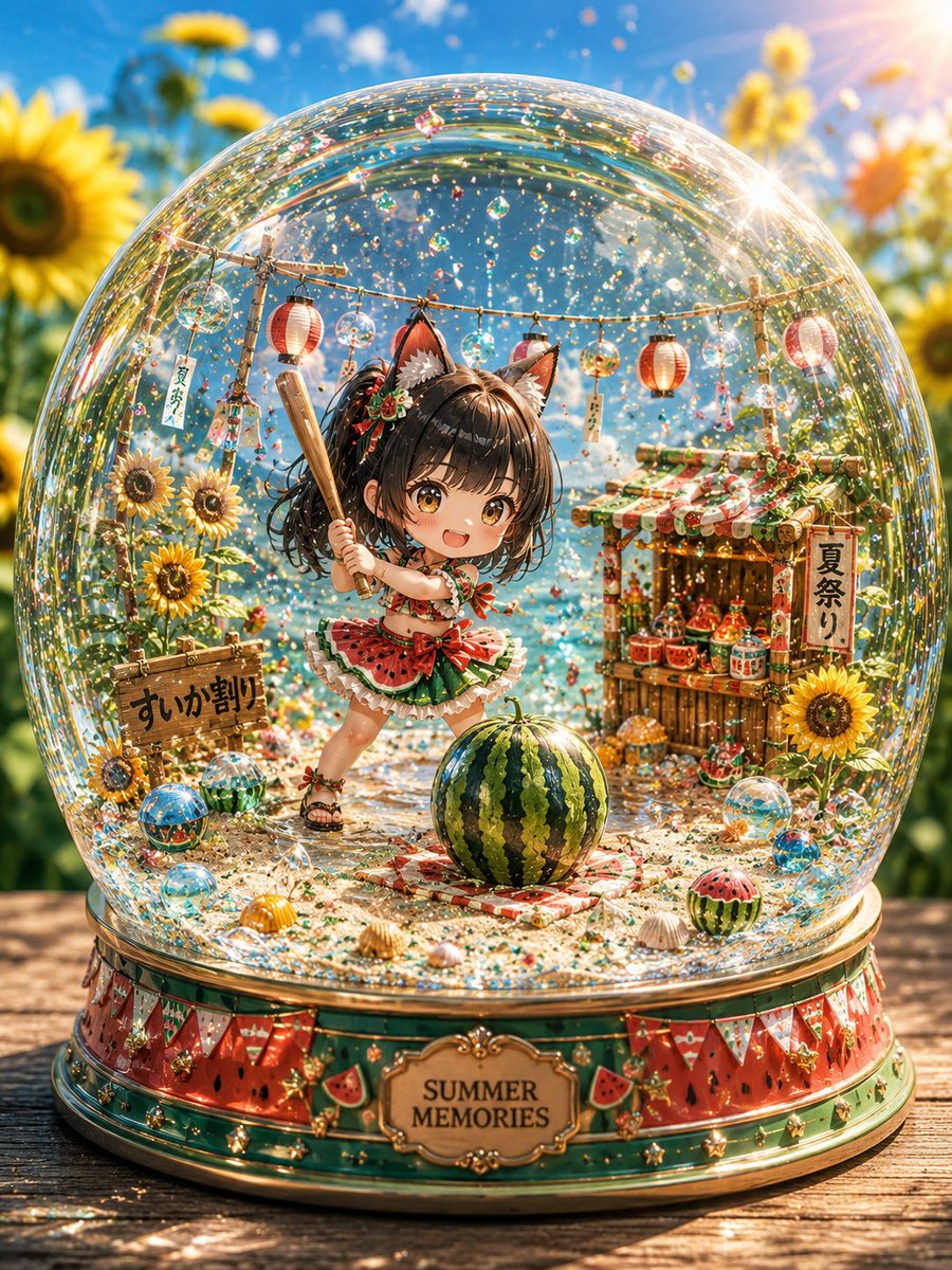 おりゃ～🍉 #にゃん乃ちゃん #スイカ割り