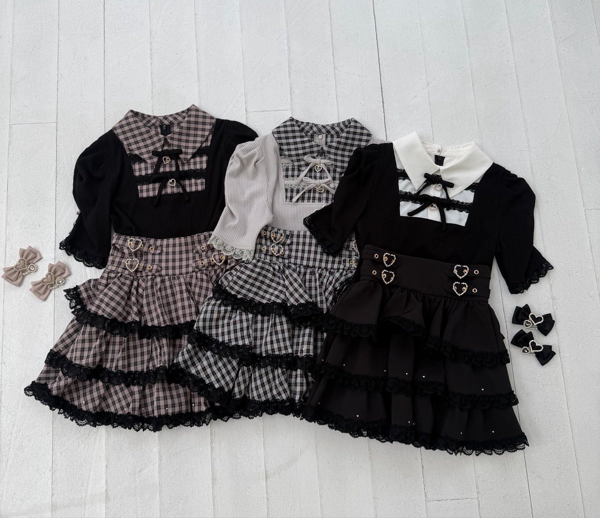 re arrival 】 ＼完売色も再入荷🖤／ ダブルリボン配色レイヤード