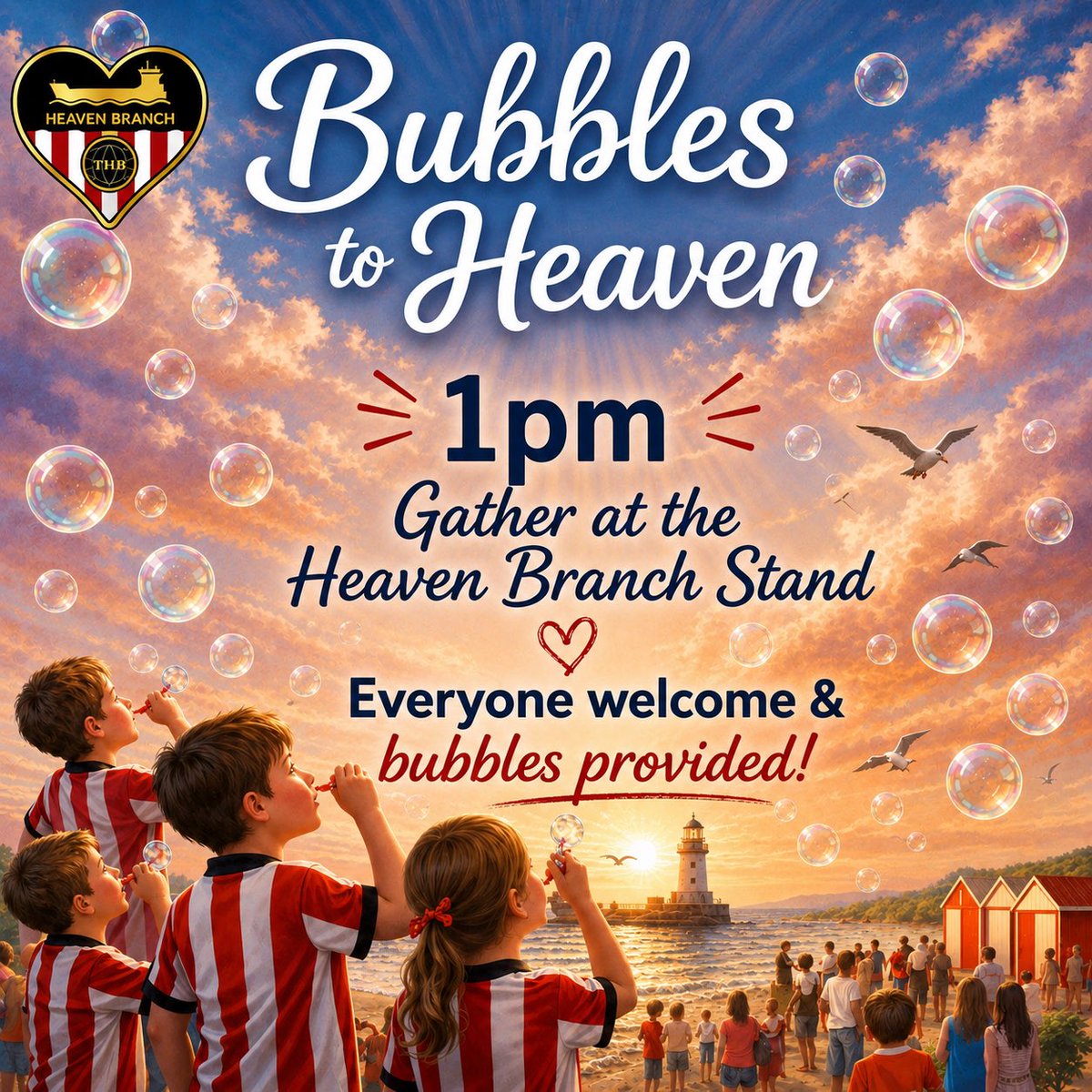 JoanneYougson's tweet photo. This Sunday The Heaven Branch have a stand at Sunderland Armed Forces weekend - our main activity is Bubbles to Heaven where our members will fill the Sunderland skyline with bubbles of love
We invite anyone who has lost a loved one to join us 1pm .. bubbles provided ♥️ https://t.co/kBRwIgLY1g