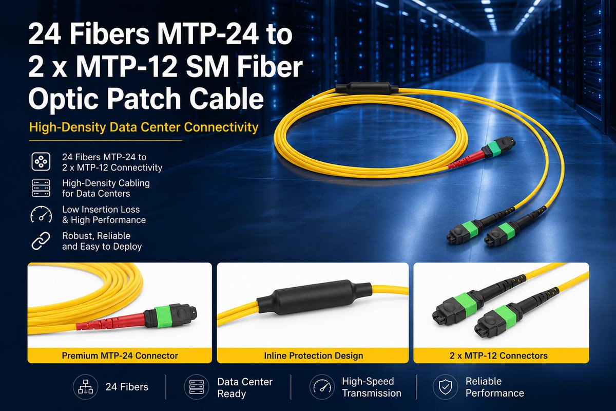 Crystal970225's tweet photo. ✨24 Fibers MTP Fiber Patch Cord
🌐
 https://t.co/XkqXBKB7G9

#FiberOptic #MTP #MPO #MTP24 #MTP12 #FiberPatchCord #DataCenter #HighDensityCabling #Telecom #OpticalFiber #FiberNetwork #FiberCable #StructuredCabling #CloudComputing #AINetwork #HyperscaleDataCenter #FiberEngineer https://t.co/1StBgaBi4A