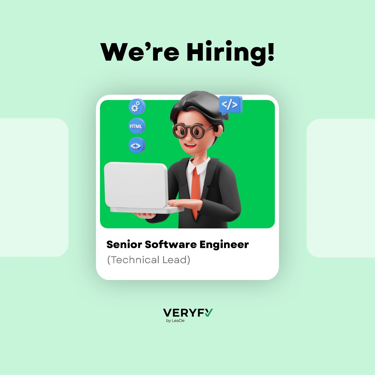 veryfy_io's tweet photo. We're making our first official hire 🎉 

We're building something that the future of work needs.

And we need a Senior Engineer to help us build it.

Interested?
Or know someone who might be interested?

APPLY HERE: https://t.co/v7YRy8lAyK

#VERYFY #Hiring #techjob #developer https://t.co/mNVkpoAsvT