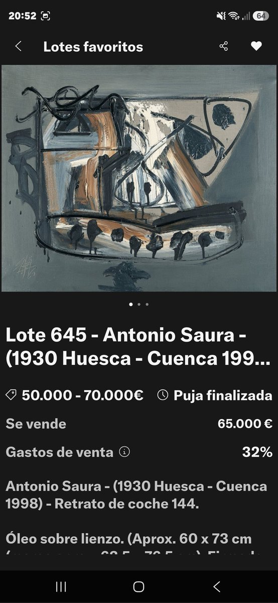 PratSanti's tweet photo. #AntonioSaura
#Sold
Karl & Faber
Obra registrada en la Fondation Archives Antonio Saura, Ginebra, con el número "WCV.AUPO@1961.144". Exposición: Antonio Saura, Galerie van de Loo, Múnich 1961/1962, cat. nº 15, ill. no p. https://t.co/0Md05YMEPf