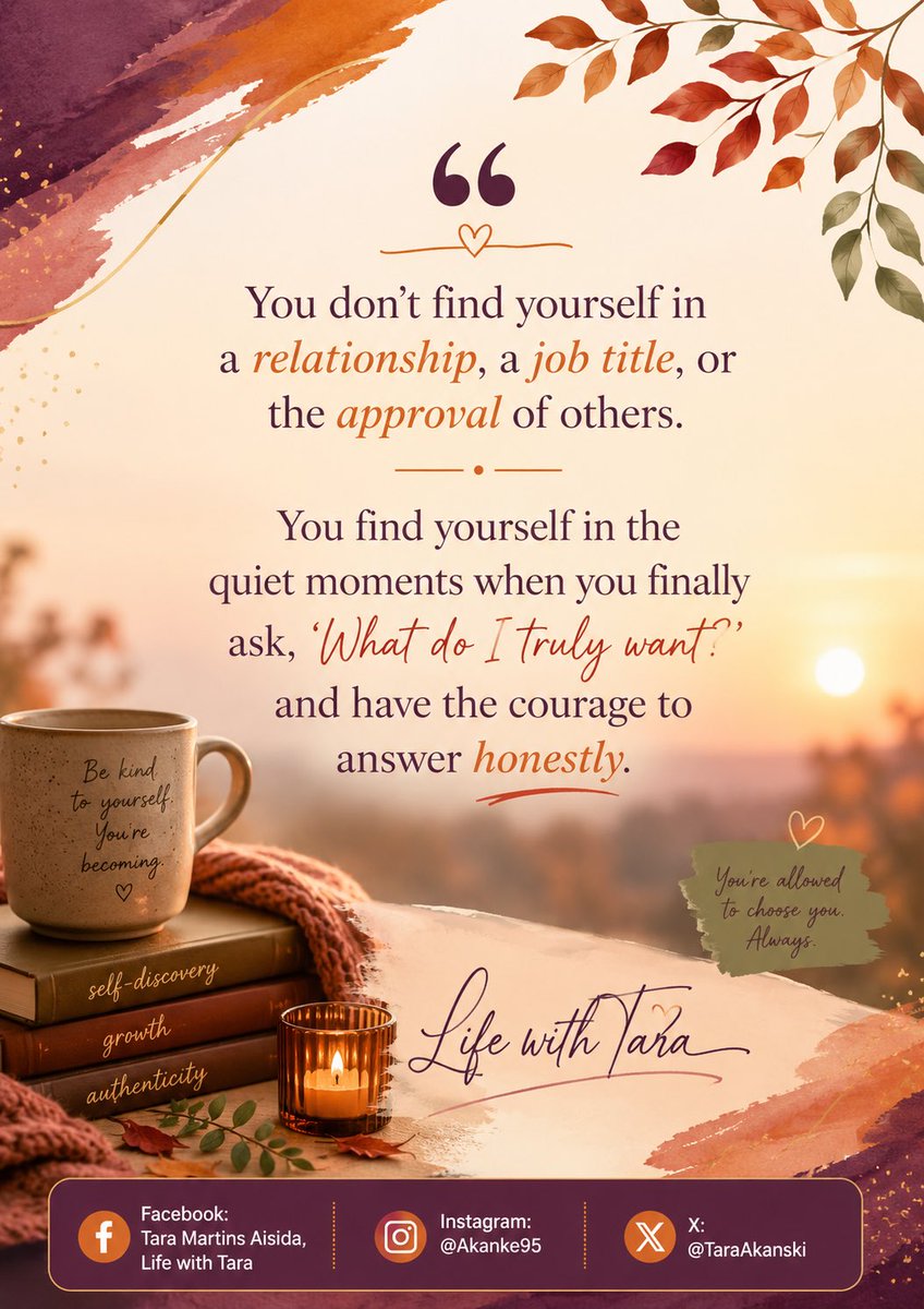 TaraAkanski's tweet photo. Many times,  finding yourself isn’t about discovering someone new.

It’s about returning to the person you were before fear, disappointment, and other people’s expectations convinced you to become someone else.#lifewithtara#selflove https://t.co/Hta0L0x51O