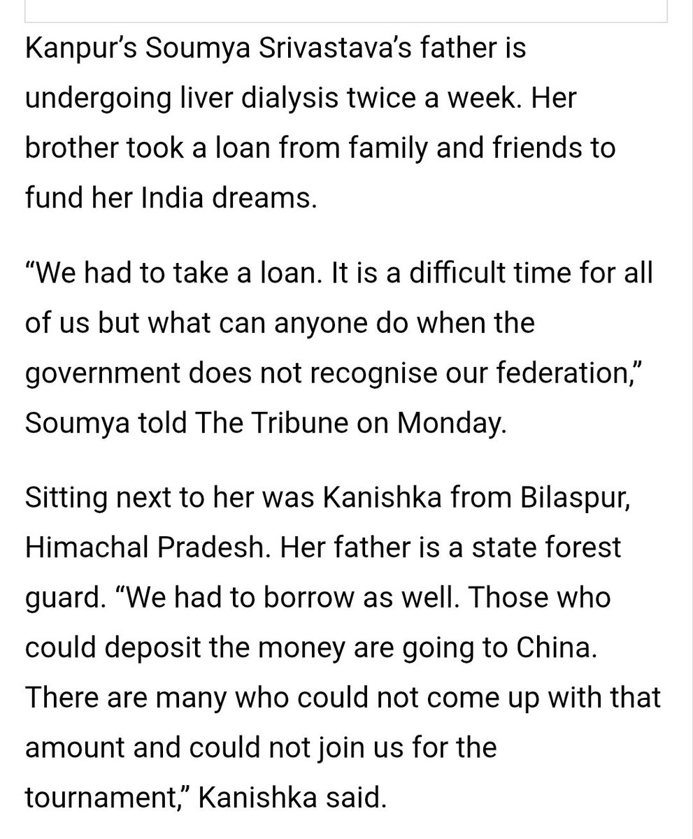 TheKhelIndia's tweet photo. Most of the players had to take loan to play in U20 World Handball Championship 💔😓

Difficult times for all the players!!!

[The Tribune] https://t.co/33gxgUL3C9