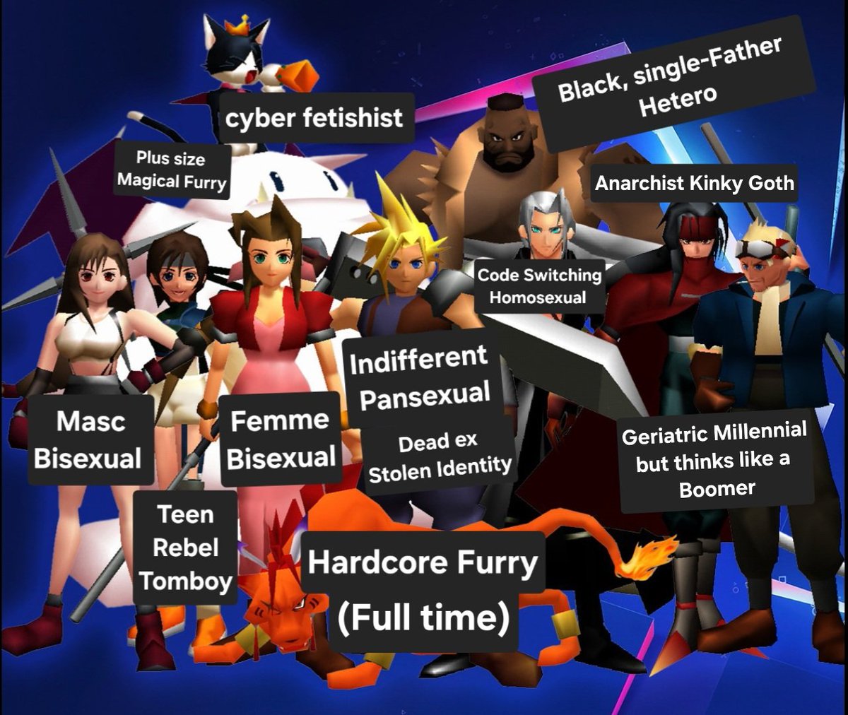 MatthwDayton's tweet photo. Final Fantasy 7 was woke and inclusive before anyone had access to the internet to complain about it https://t.co/6sBce7BJfk
