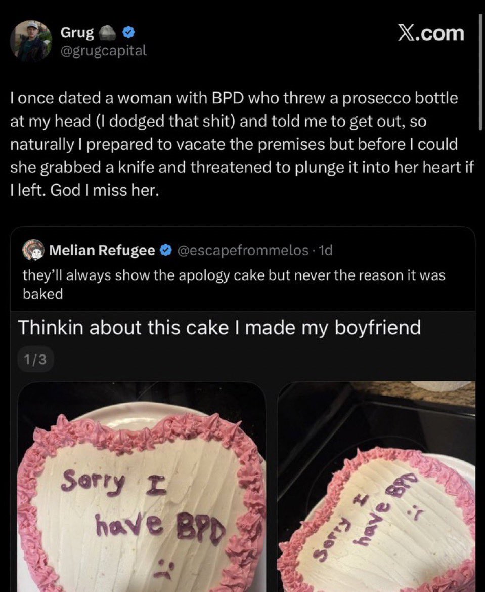 vimentality7's tweet photo. Me except I don’t have BPD and im actually pretty apathetic to getting left I just like to throw things and make ppl feel bad for me #justgirlythings https://t.co/G0ZVvCm707