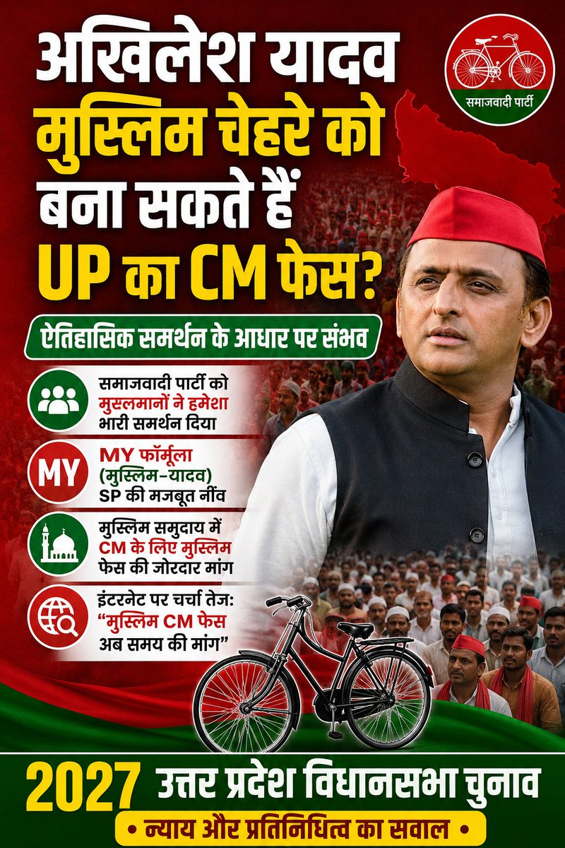 Shahabuddinbrly's tweet photo. Social Media पर चर्चा तेज़ अखिलेश यादव मुस्लिम चेहरे को बना सकते हैं UP का CM फेस? 
#MuslimCM #AkhileshYadav #samajwadipartyofficial #Samajwadi #election #ElectionCampaign https://t.co/LYSsMo0T7D