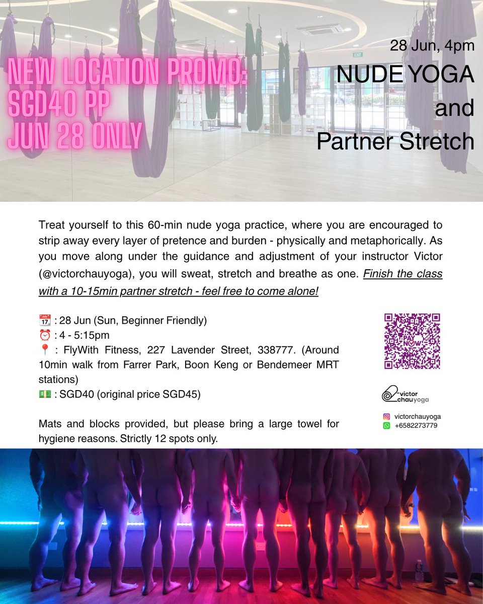 vvickedsupyoga's tweet photo. Good morning!
Nude Yoga and Partner Stretch
Beginners friendly. Traditional yoga poses + super comfy partner stretches. Come alone or with a friend.
Date: Jun 28
Time: 4-5:15pm
#yoga #flexibility #yogapose #nudeyoga #nakedyoga #nudity #partneryoga https://t.co/o1ma2lxPwf