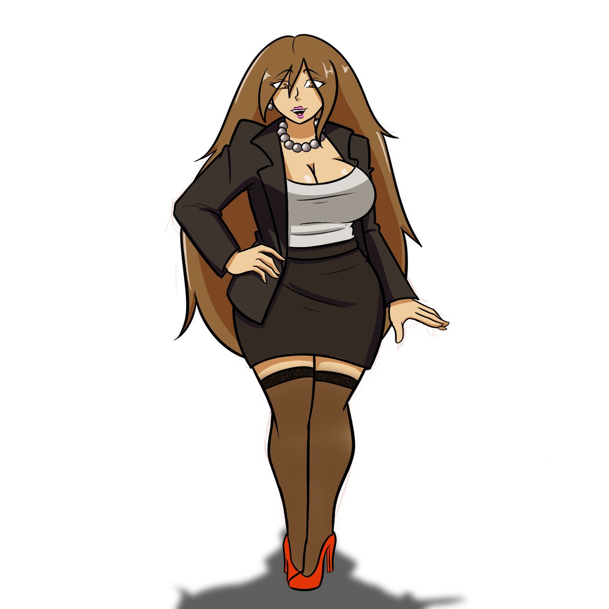 BeaTheArtista's tweet photo. Even though she's much older now than she used to be, Maria still knows how to show off some of her geeky tastes. Maybe she's not quite bold enough for the Tifa outfit yet, but she wore a different one that's perfect for the office, hehe https://t.co/5qMeXxCR3X