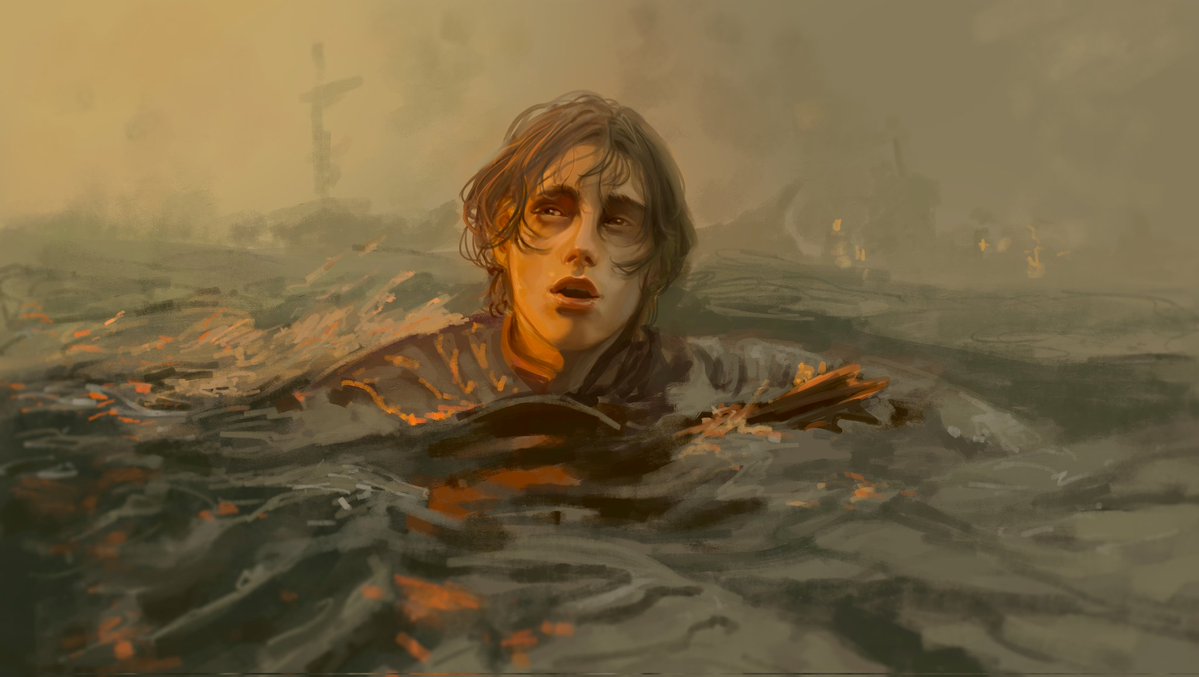 Starrie_Gabs's tweet photo. Beautiful and heartbreaking 
Had to draw this scene from the  season three premire of House of the Dragon. Jace was ethereal to the end
#hotd #jacaerysvelaryon https://t.co/hm6FRNbRPG