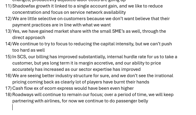 EquityValueIn's tweet photo. Delhivery value chain , mapping the business and also my recent quarter concall notes , one of the very focused managements out there 

disc: biased , so no reco , no advice https://t.co/WcZ2lG5qlm