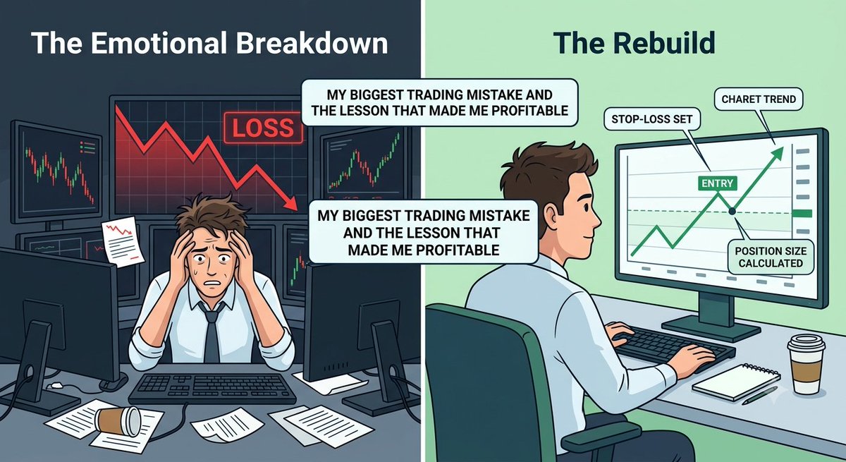 Adisense777's tweet photo. #MyGateTradeStory 
@Gate__Square 
My biggest trading mistake taught me that confidence without risk control leads to losses. Ignoring stop-loss, overconfidence, and emotional holding turned profit into loss. Discipline and structure made me profitable. https://t.co/CbSh00ZP1F