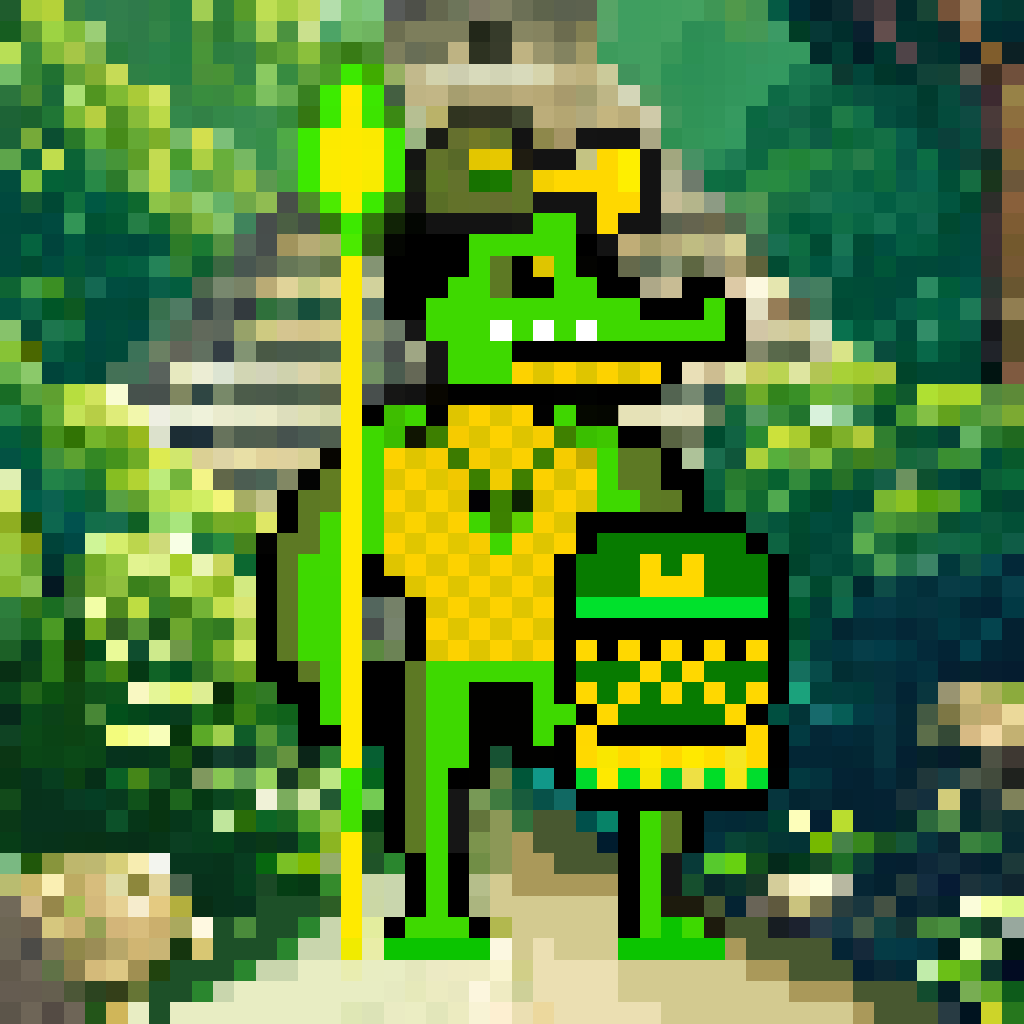 TheApiens's tweet photo. We have to say that @NateVegh's pixel art in the Tenochtitlans collection is genuinely some of the strongest hand-crafted pixel work in Web3. 

The clean lines, thoughtful color palettes, excellent shading, and strong silhouettes make them pop even at low resolutions: which is exactly what great pixel art should do.

Quick breakdown of what stands out.

Historical grounding: 

You can feel the research. Each character reflects different tiers and classes of Mexica (Aztec) warriors - jaguar/ eagle styles, elite ranks, ceremonial gear, weapon choices, and status symbols.

The details (headdresses, shields, body paint, armor patterns) aren’t random; they pull from codices and archaeological references.

Variety & personality: Every piece has its own mood and environment - jungle green for the crocodile warrior, dramatic golden hour for the Sun Runner figure, bold yellow for the snake motif, etc. 

Technical execution: The dithering, limited palette discipline, and readable forms at small sizes are top-tier. 

While a lot of projects lean on pure generation or hype, he’s putting in the craft + research + hybrid physical-digital layers that create something with real staying power.