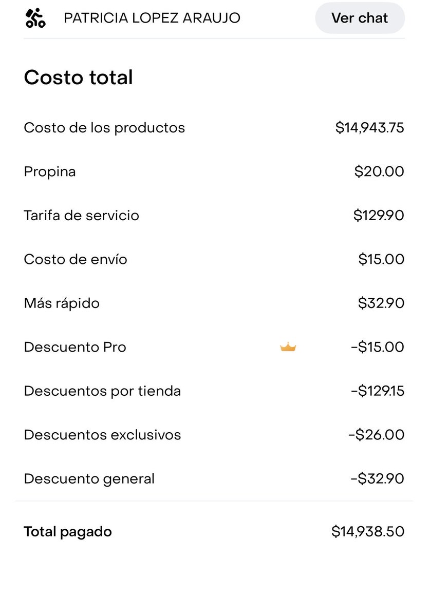 johnston_tere's tweet photo. CUIDADO CON @RappiMexico 
las imágenes hablan por sí solas, cobro de casi $15000 por una cuenta de $930 pesos de súper, y con mano en la cintura piden primero hacer el
pago https://t.co/6ZkcsJBIE9