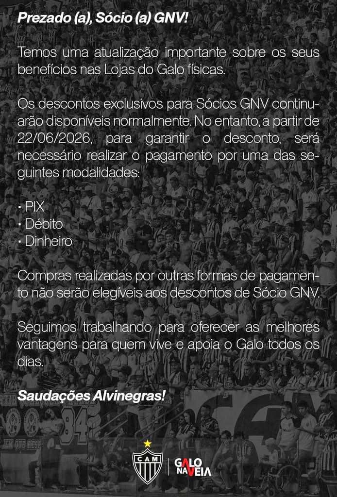 CrisBastos_13's tweet photo. Em toda relação comercial há interesse por parte do contrate melhorias para que o mantenham ali. É comum que o contratado busque novos benefícios pra manter a fidelidade do cliente a cada ano/período de contrato. 
No Atlético é diferente. 
No Atlético o cliente perde a cada ano. https://t.co/gWiabqlBVp