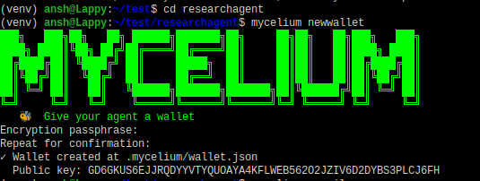 Myceliumstellar's tweet photo. Every agent is a sovereign, independent economic actor. No mocks. No simulations.

Run "mycelium newwallet" to generate an isolated, cryptographically secure Ed25519 wallet pair for your agent, protected locally by an AES-GCM 256 passphrase. https://t.co/kZCYWfVsdJ