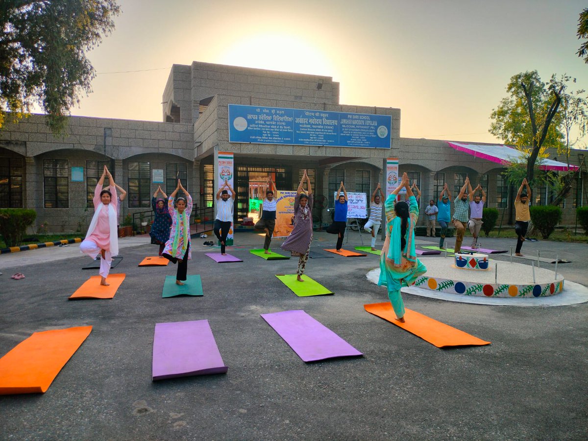 jnv_pathankot's tweet photo. Celebration of International Yoga Day @ PM SHRI SCHOOL JNV PATHANKOT https://t.co/MhLFhoDh4b