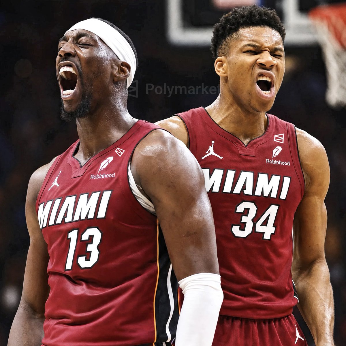 PolymarketHoops's tweet photo. GIANNIS ANTETOKOUNMPO.
BAM ADEBAYO.
NORMAN POWELL.

Wow, wow, wow. https://t.co/YxiLFvQ54M
