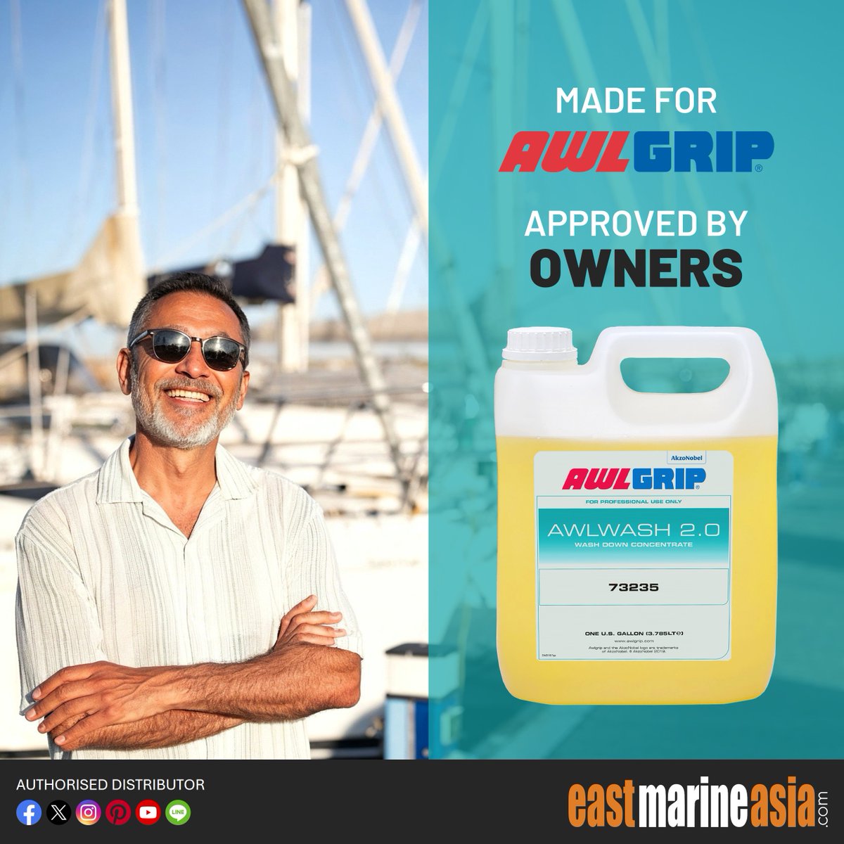eastmarineasia's tweet photo. 🧪 MADE FOR AWLGRIP
✅ APPROVED BY OWNERS
THE TRUSTED WASHING SOLUTION FOR YOUR AWLGRIP TOPCOAT
#Awlgrip #Awlcraft3000 #AwlgripHDT #AwlcraftSE #PerfectionPro

🏃 Get your #Awlwash at 🛒 #EastMarineAsia or buy it online at https://t.co/KSzBICZHyC https://t.co/fIJ1xeHpcA