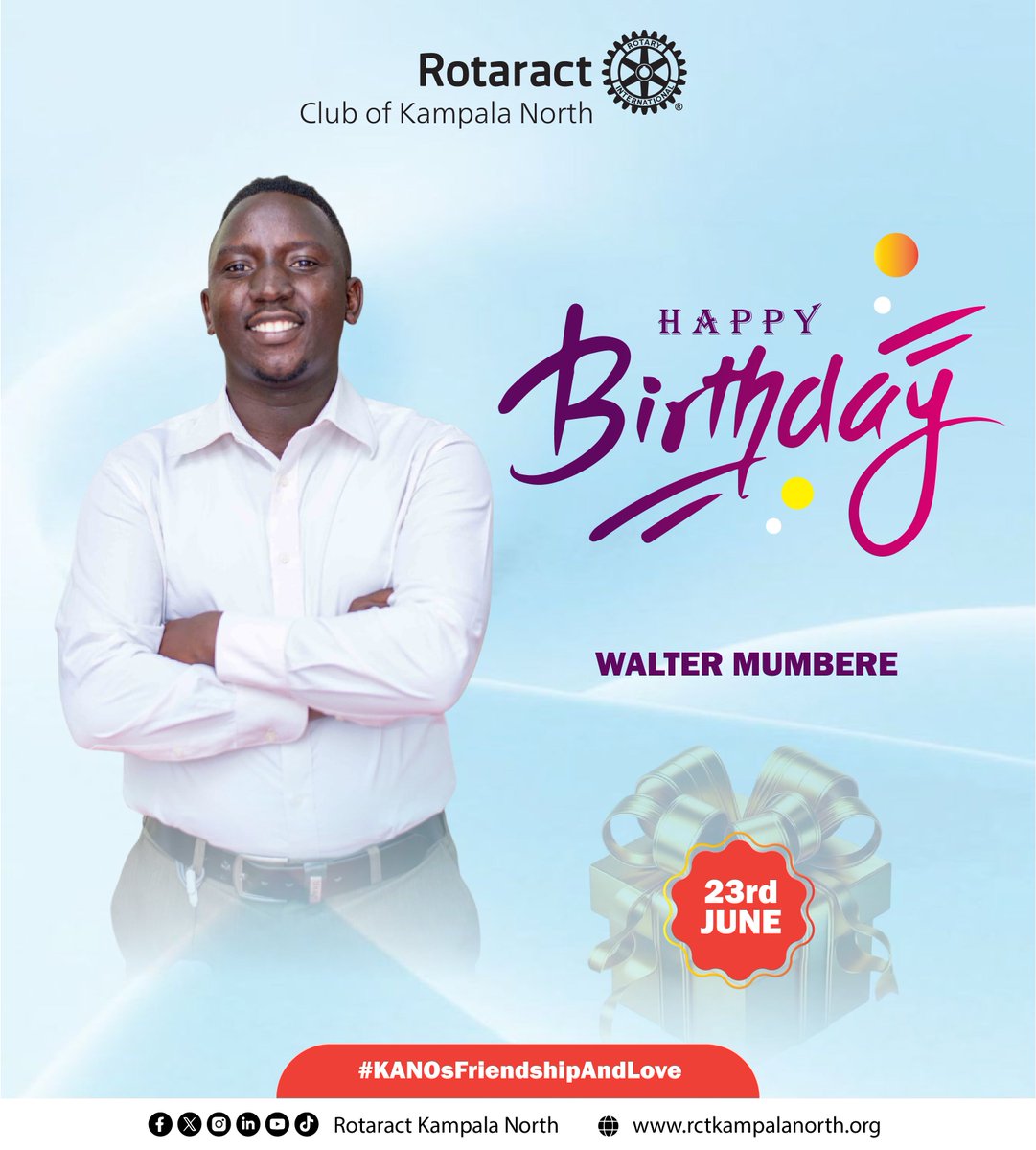 kanosug's tweet photo. Cheers to another year of greatness! 🥂 Happy Birthday, Rotarian @proud_mukonzo! May your day be filled with joy, laughter, and all the good things life has to offer. Enjoy your day to the fullest

#KANOsFriendshipAndLove https://t.co/7PbQ138yB0