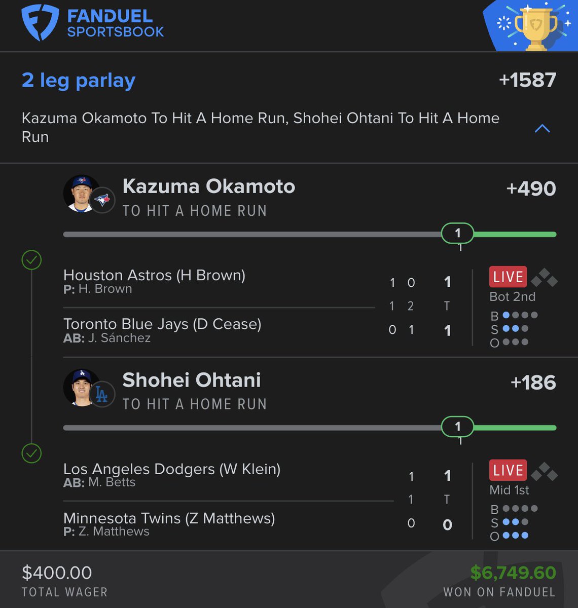 AllinStream's tweet photo. 🚨 Unreal $30,000 Night In Premium 🚨

✅ $300 into over $24,000
✅ $400 into over $6,700

Cash the WORLD CUP and HOME RUN parlay. Click the link below to join now!

🔗 https://t.co/dKeOEZRmoG https://t.co/teACdV9Mzi