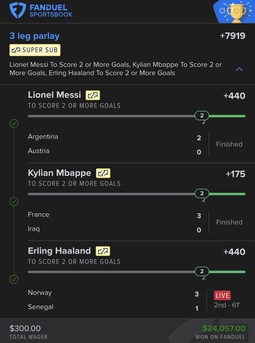 AllinStream's tweet photo. 🚨 Unreal $30,000 Night In Premium 🚨

✅ $300 into over $24,000
✅ $400 into over $6,700

Cash the WORLD CUP and HOME RUN parlay. Click the link below to join now!

🔗 https://t.co/dKeOEZRmoG https://t.co/teACdV9Mzi