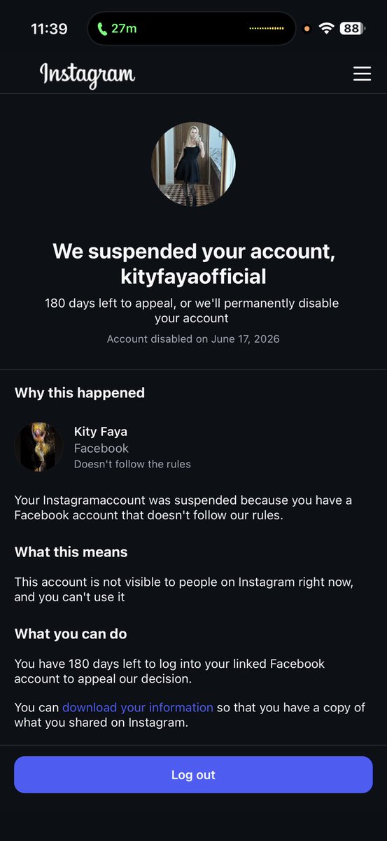 KityFaya's tweet photo. @facebook @Meta 
What is going on here?? It’s been 5 days now. 
If you look at my posting history, none of this is indicative of what I’ve been accused of. 
Please, this needs to be escalated to a real human. I need my accounts for Work. https://t.co/jW65mejTwr