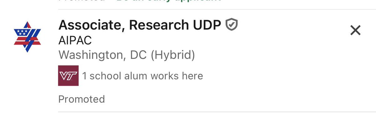 WokeRGIII's tweet photo. Job market so tough I’m applying to AIPAC https://t.co/sht3BhbdXU