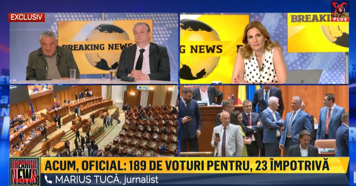 ingerisidemoni's tweet photo. Aseară, după anunțul năucitor a lui Simion, prin televiziuni a fost degringolada generală, dar parcă nicăieri mai mare doliul ca la Realitatea. A încercat Alexandreasca să îi explice lui Tucă diverse, dar n'a lămurit pe nimeni, decât poate că pe aia care măcar de ieri vor începe să gândească pentru ei.😉